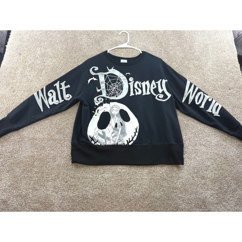 Disney‎ Parks Nightmare Before Christmas Jack Sally Embroidery Sweatshirt M